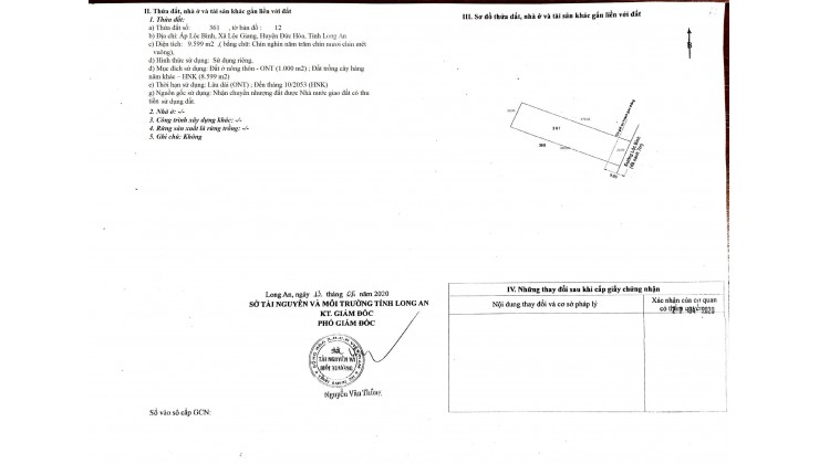 Bán đất mặt tiền đường Lộc Bình, xã Lộc Giang, huyện Đức Hòa, tỉnh Long An